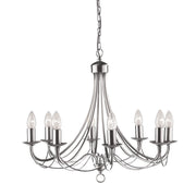 Maypole 8Lt Pendant - Satin Silver Metal