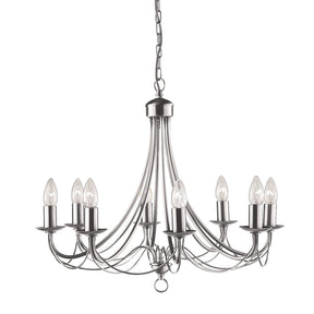 Maypole 8Lt Pendant - Satin Silver Metal