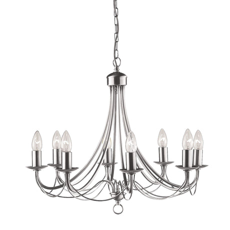 Maypole 8Lt Pendant - Satin Silver Metal