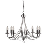 Searchlight Electric Maypole 8Lt Pendant - Satin Silver Metal 6348-8SS