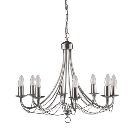 Searchlight Electric Maypole 8Lt Pendant - Satin Silver Metal 6348-8SS