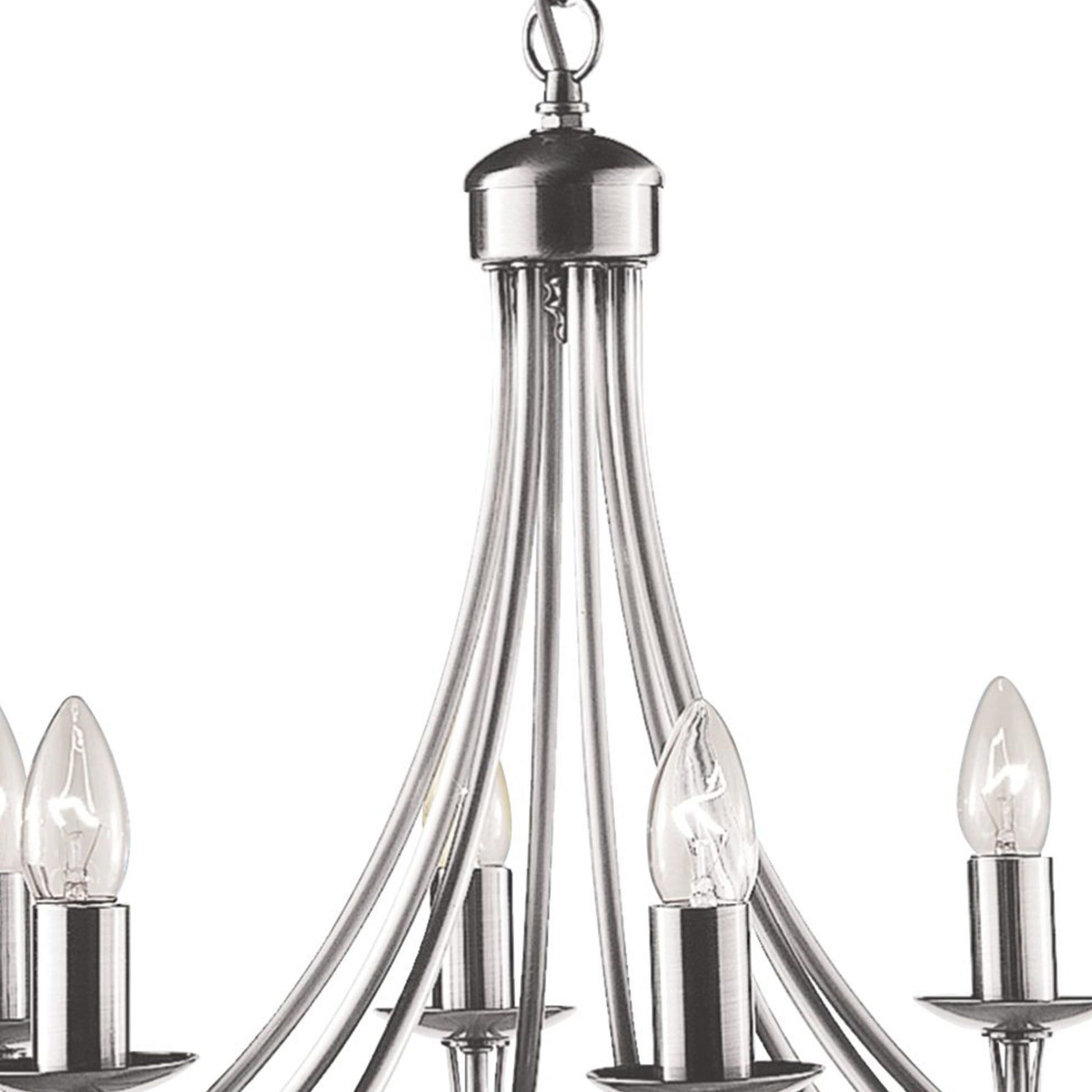 Searchlight Electric Maypole 8Lt Pendant - Satin Silver Metal 6348-8SS