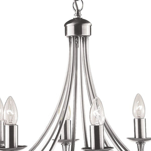 Searchlight Electric Maypole 8Lt Pendant - Satin Silver Metal 6348-8SS