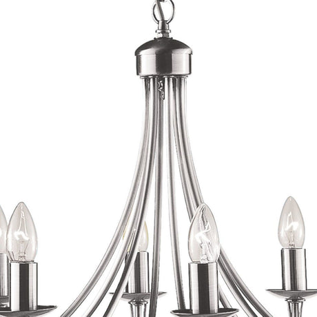 Searchlight Electric Maypole 8Lt Pendant - Satin Silver Metal 6348-8SS