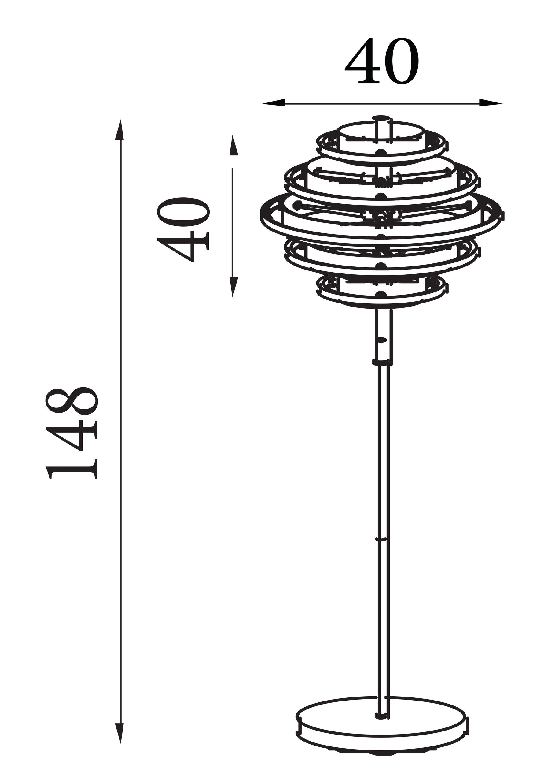 Searchlight Electric Hive 5Lt Floor Lamp - Black Metal & Gold Leaf 6359BG