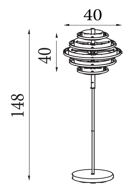 Searchlight Electric Hive 5Lt Floor Lamp - Black Metal & Gold Leaf 6359BG