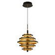 Hive 5Lt Pendant - Black Metal & Gold Leaf