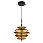 Hive 5Lt Pendant - Black Metal & Gold Leaf