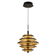 Hive 5Lt Pendant - Black Metal & Gold Leaf