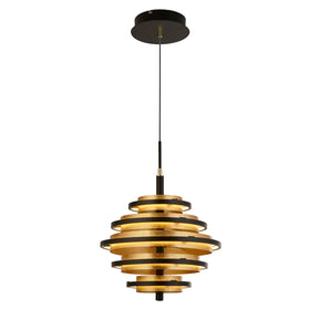 Hive 5Lt Pendant - Black Metal & Gold Leaf