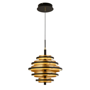 Hive 5Lt Pendant - Black Metal & Gold Leaf