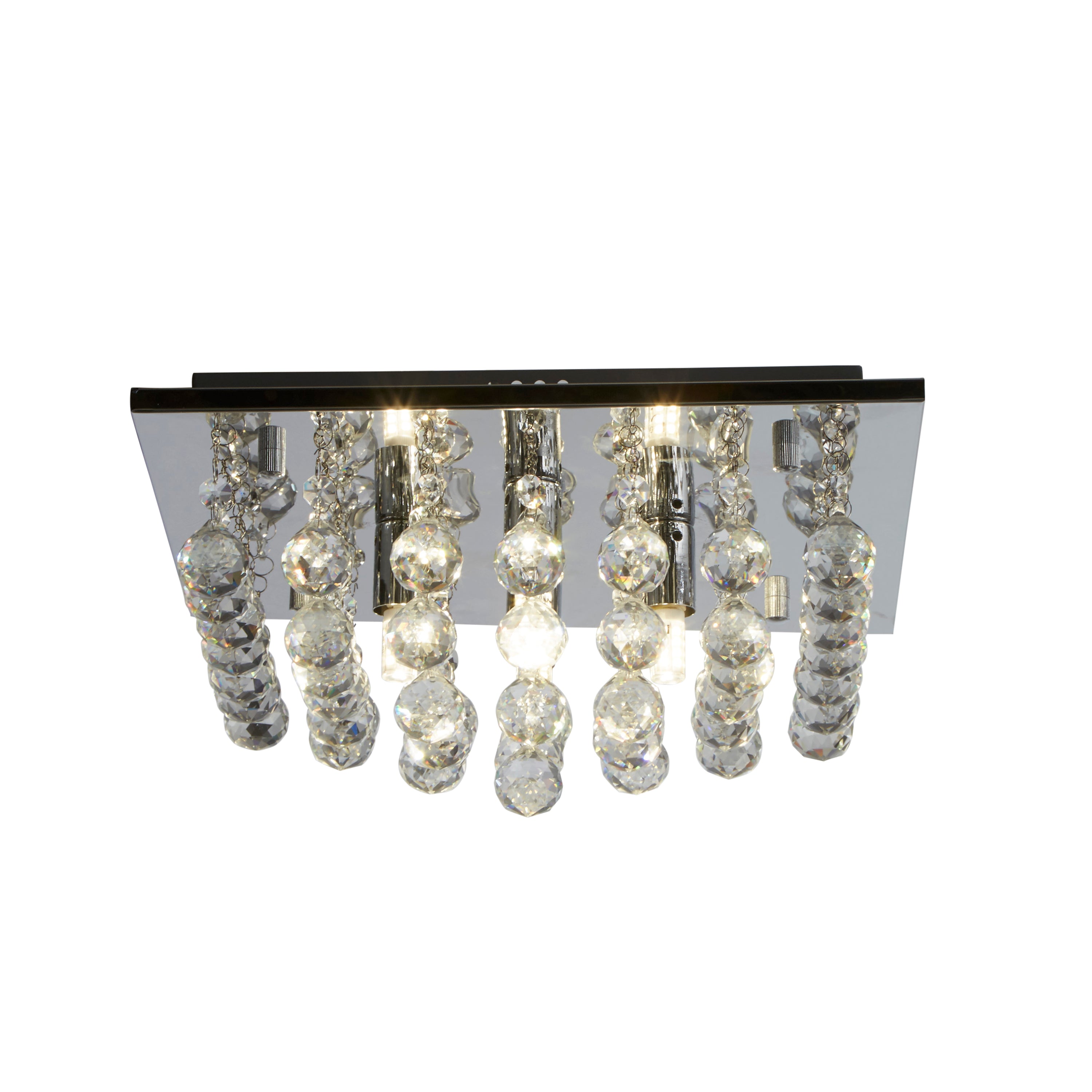 Hanna 4Lt Flush Ceiling Light - Chrome & Clear Crystal