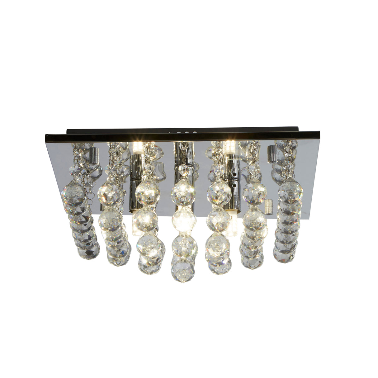 Hanna 4Lt Flush Ceiling Light - Chrome & Clear Crystal
