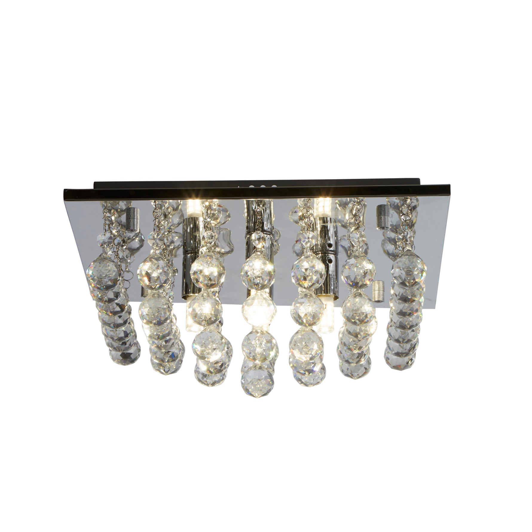 Hanna 4Lt Flush Ceiling Light - Chrome & Clear Crystal