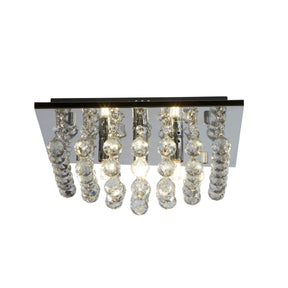 Hanna 4Lt Flush Ceiling Light - Chrome & Clear Crystal