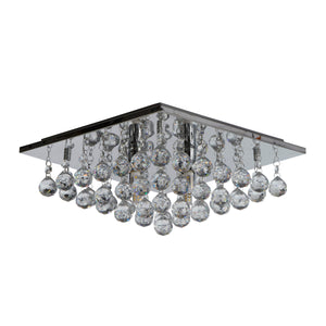 Searchlight Electric Hanna 4Lt Flush Ceiling Light - Chrome & Clear Crystal 6404-4CC