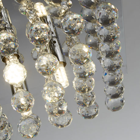 Searchlight Electric Hanna 4Lt Flush Ceiling Light - Chrome & Clear Crystal 6404-4CC