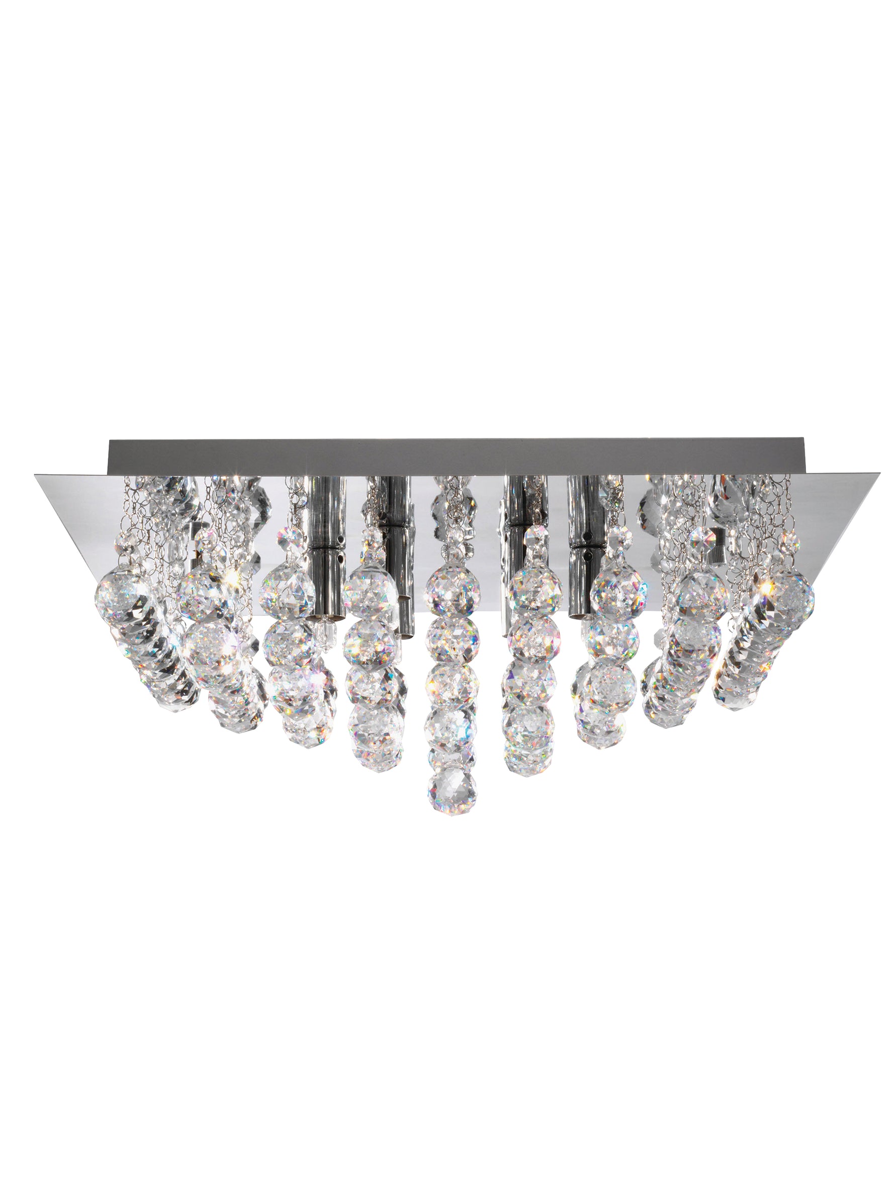 Hanna 6Lt Flush Ceiling Light - Chrome & Clear Crystal