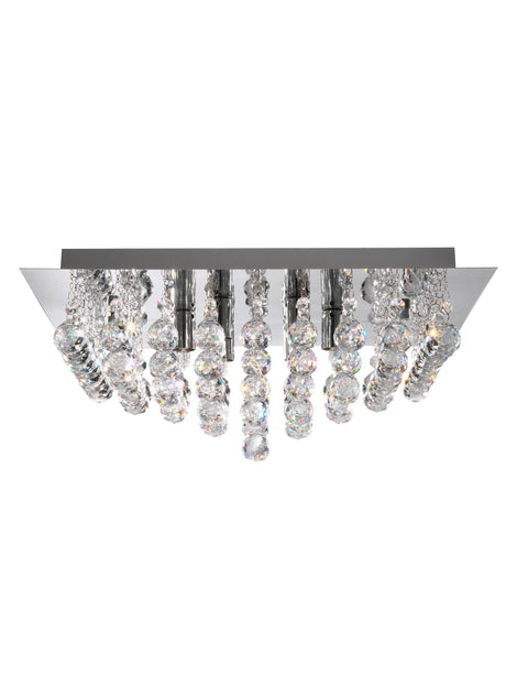 Hanna 6Lt Flush Ceiling Light - Chrome & Clear Crystal