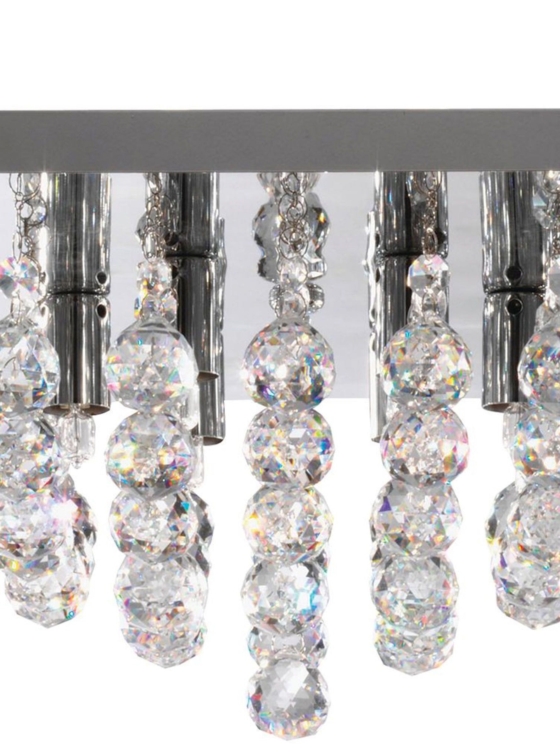 Searchlight Electric Hanna 6Lt Flush Ceiling Light - Chrome & Clear Crystal 6406-6CC