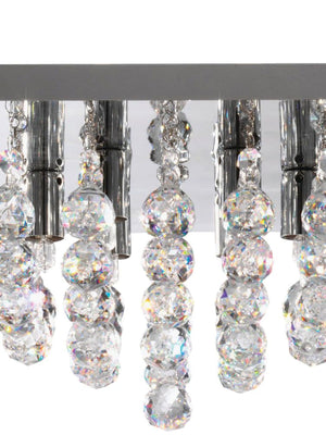Searchlight Electric Hanna 6Lt Flush Ceiling Light - Chrome & Clear Crystal 6406-6CC