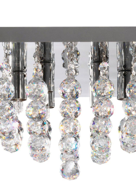 Searchlight Electric Hanna 6Lt Flush Ceiling Light - Chrome & Clear Crystal 6406-6CC