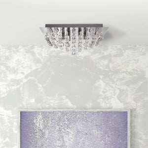 Searchlight Electric Hanna 6Lt Flush Ceiling Light - Chrome & Clear Crystal 6406-6CC