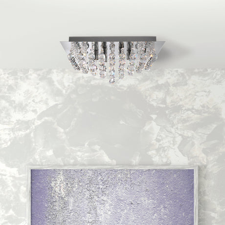 Searchlight Electric Hanna 6Lt Flush Ceiling Light - Chrome & Clear Crystal 6406-6CC