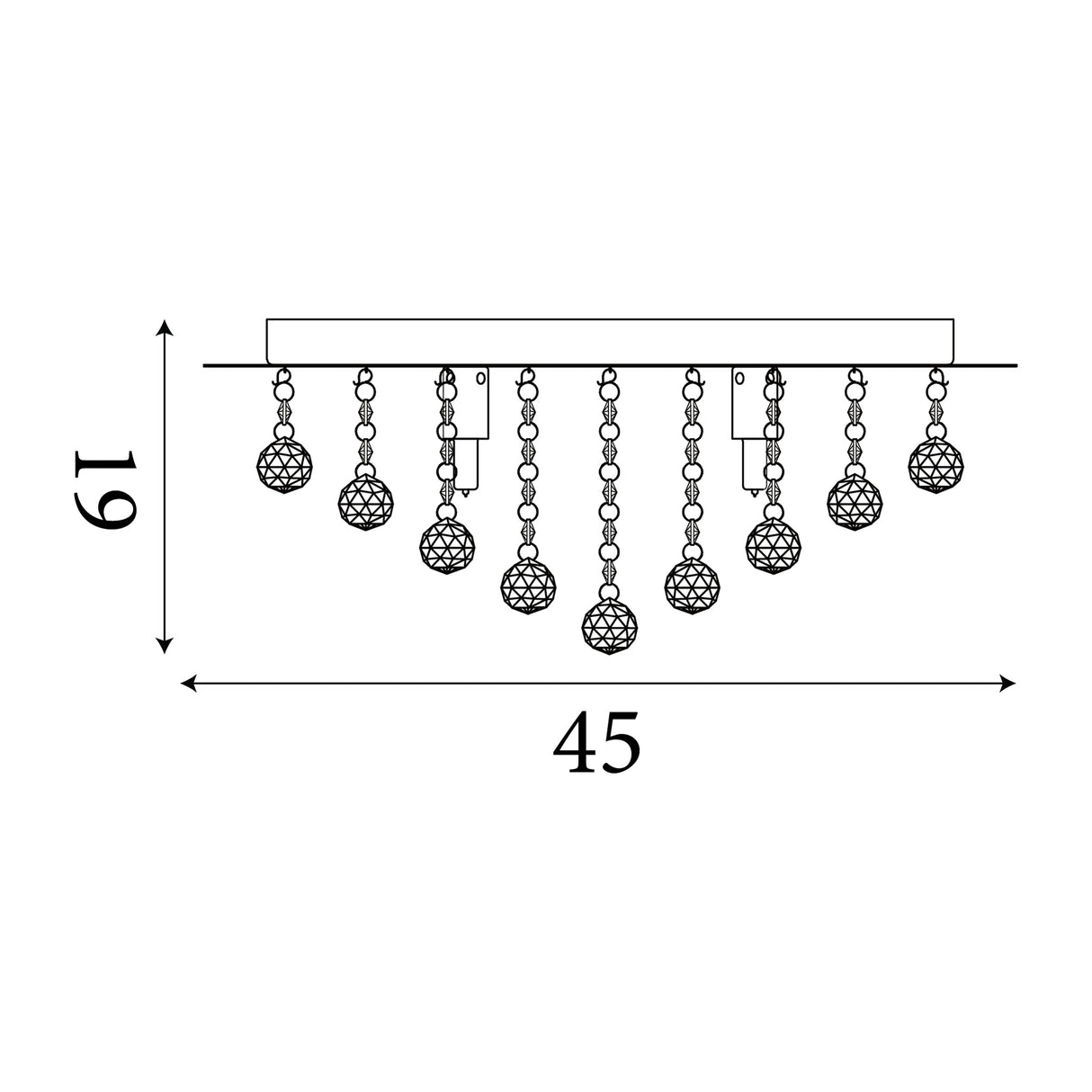 Searchlight Electric Hanna 6Lt Flush Ceiling Light - Chrome & Clear Crystal 6406-6CC