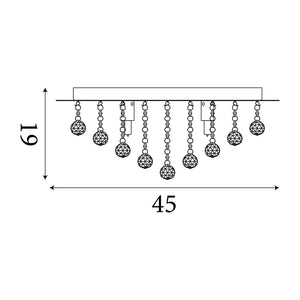 Searchlight Electric Hanna 6Lt Flush Ceiling Light - Chrome & Clear Crystal 6406-6CC