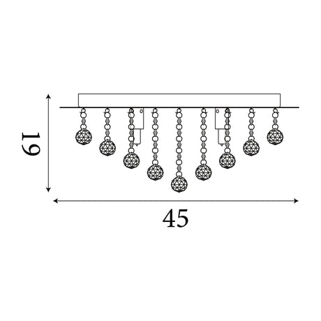 Searchlight Electric Hanna 6Lt Flush Ceiling Light - Chrome & Clear Crystal 6406-6CC