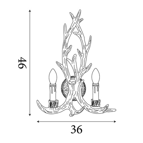Searchlight Electric Stag 2Lt Wall Light - Brown Resin 6412-2BR