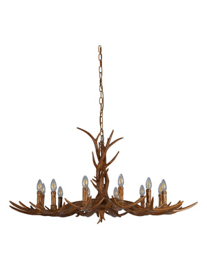 Searchlight Electric Stag 12Lt Pendant - Brown Resin 6416-12BR