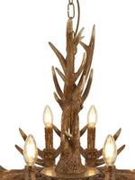 Searchlight Electric Stag 12Lt Pendant - Brown Resin 6416-12BR