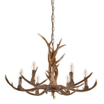 Searchlight Electric Stag 6Lt Pendant - Brown Resin 6416-6BR