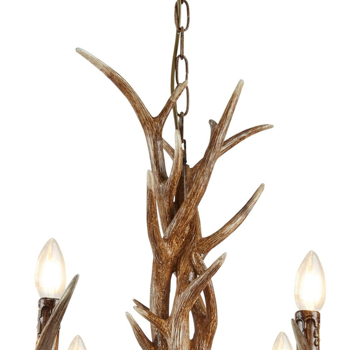 Searchlight Electric Stag 6Lt Pendant - Brown Resin 6416-6BR