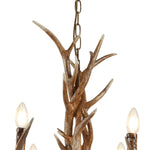 Searchlight Electric Stag 6Lt Pendant - Brown Resin 6416-6BR