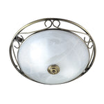 Searchlight Electric Weybridge Ceiling Flush - Antique Brass & Alabaster Glass 6436