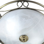 Searchlight Electric Weybridge Ceiling Flush - Antique Brass & Alabaster Glass 6436