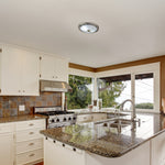 Searchlight Electric Weybridge Ceiling Flush - Antique Brass & Alabaster Glass 6436