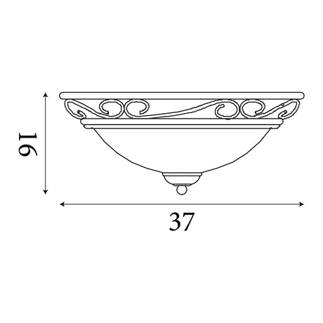 Searchlight Electric Weybridge Ceiling Flush - Antique Brass & Alabaster Glass 6436