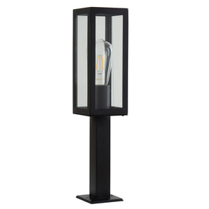 Searchlight Electric Box Outdoor Post - Black Metal & Clear Glass 6441-450BK