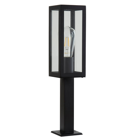 Searchlight Electric Box Outdoor Post - Black Metal & Clear Glass 6441-450BK