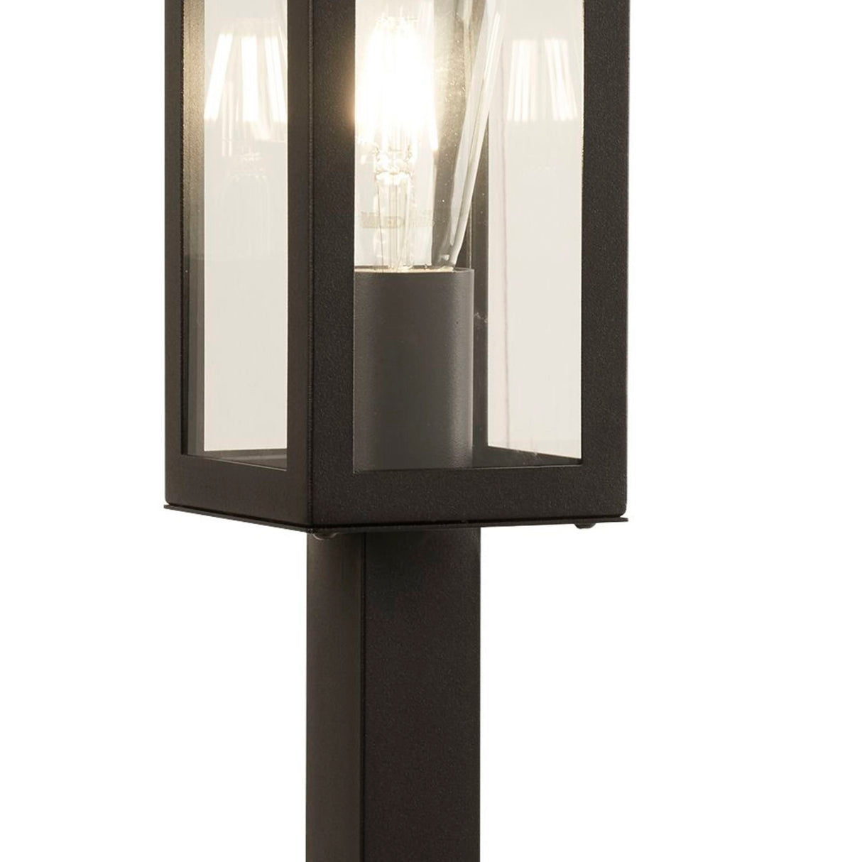 Searchlight Electric Box Outdoor Post - Black Metal & Clear Glass 6441-450BK