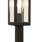 Searchlight Electric Box Outdoor Post - Black Metal & Clear Glass 6441-450BK