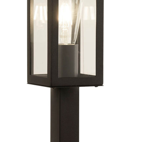 Searchlight Electric Box Outdoor Post - Black Metal & Clear Glass 6441-450BK