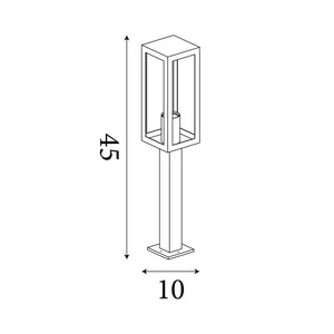 Searchlight Electric Box Outdoor Post - Black Metal & Clear Glass 6441-450BK