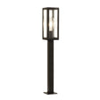 Box Outdoor Post - Black Metal & Clear Glass