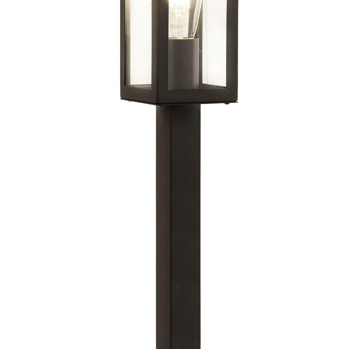 Searchlight Electric Box Outdoor Post - Black Metal & Clear Glass 6441-900BK