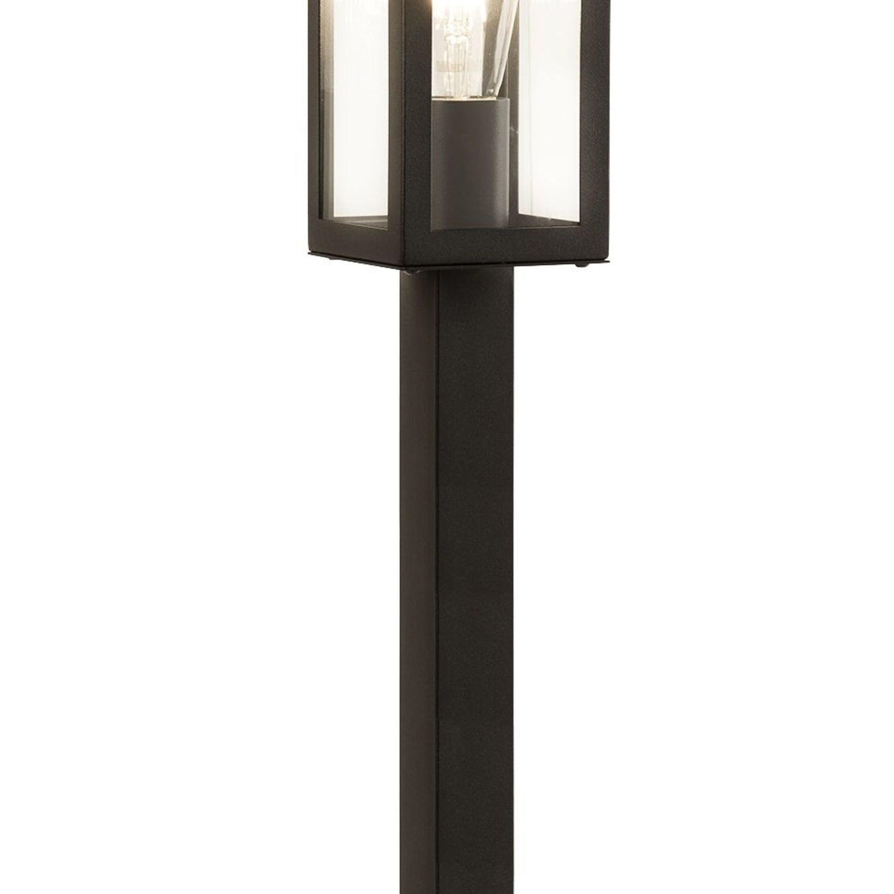 Searchlight Electric Box Outdoor Post - Black Metal & Clear Glass 6441-900BK